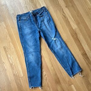 J. Crew Mid Wash Distressed Straight-Leg Jeans